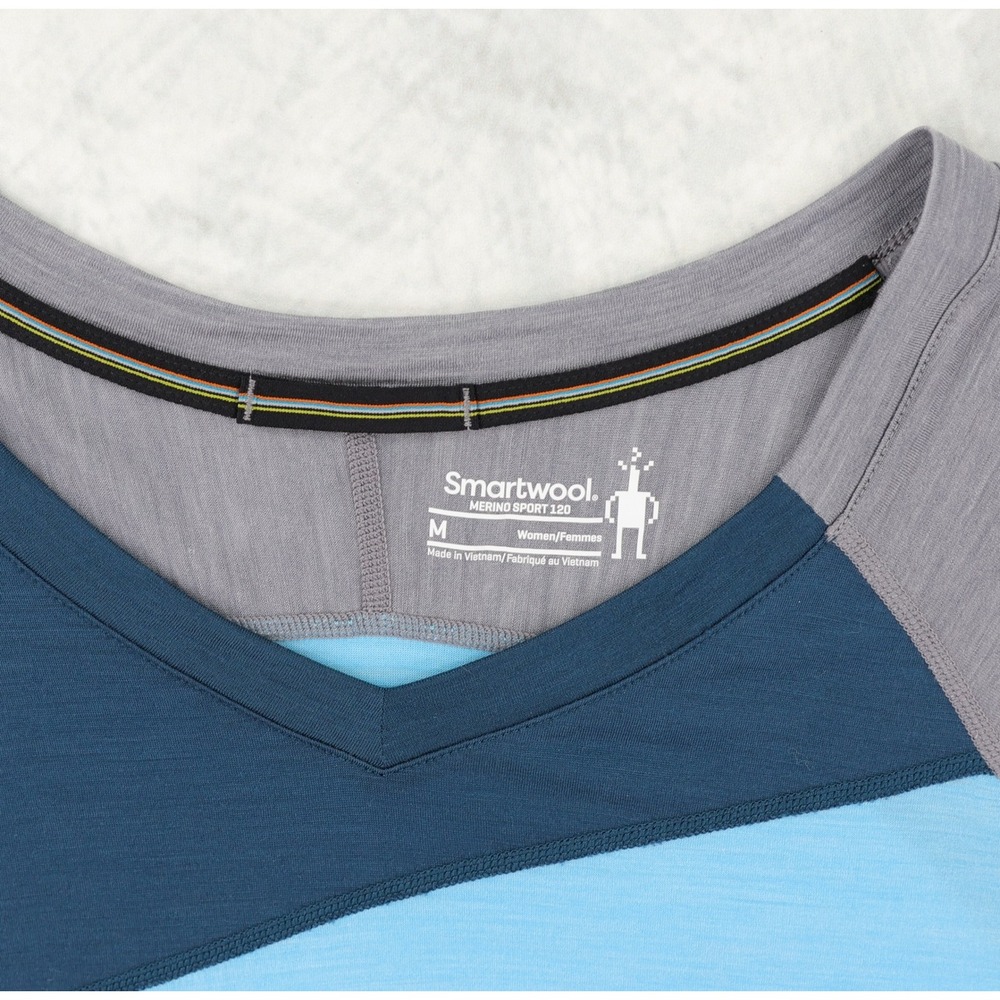 Smartwool Merino Sport 120 Mountain Bike Short Sleeve Tee Womens Medium Blue - Picture 4 of 9